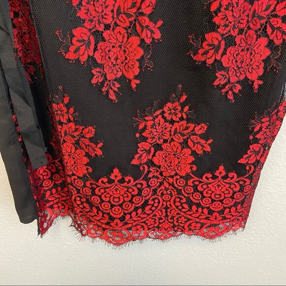 New H:ours One Shoulder Leonardo Lace Dress in Spanish Red Size Small - Picture 4 of 11